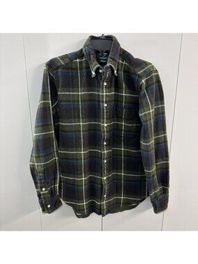 Gitman Bros Vintage Flannel Button Shirt Men’s Size M Green Plaid Made In USA